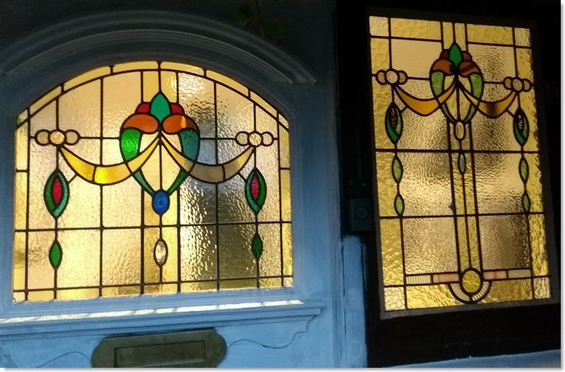 Stained glass doors